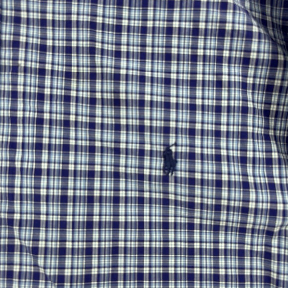 Ralph Lauren Blue White Plaid Long Sleeve Button Up Shirt Men’s 5XB Preppy - Picture 8 of 11